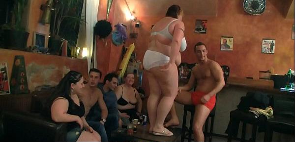  Huge tits group sex party